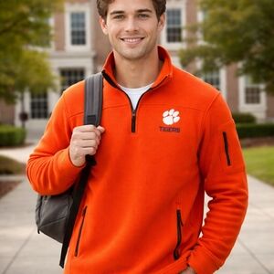 Clemson University Orange Quarter-Zip Pullover Fleece M MENS WOMENS NCAA